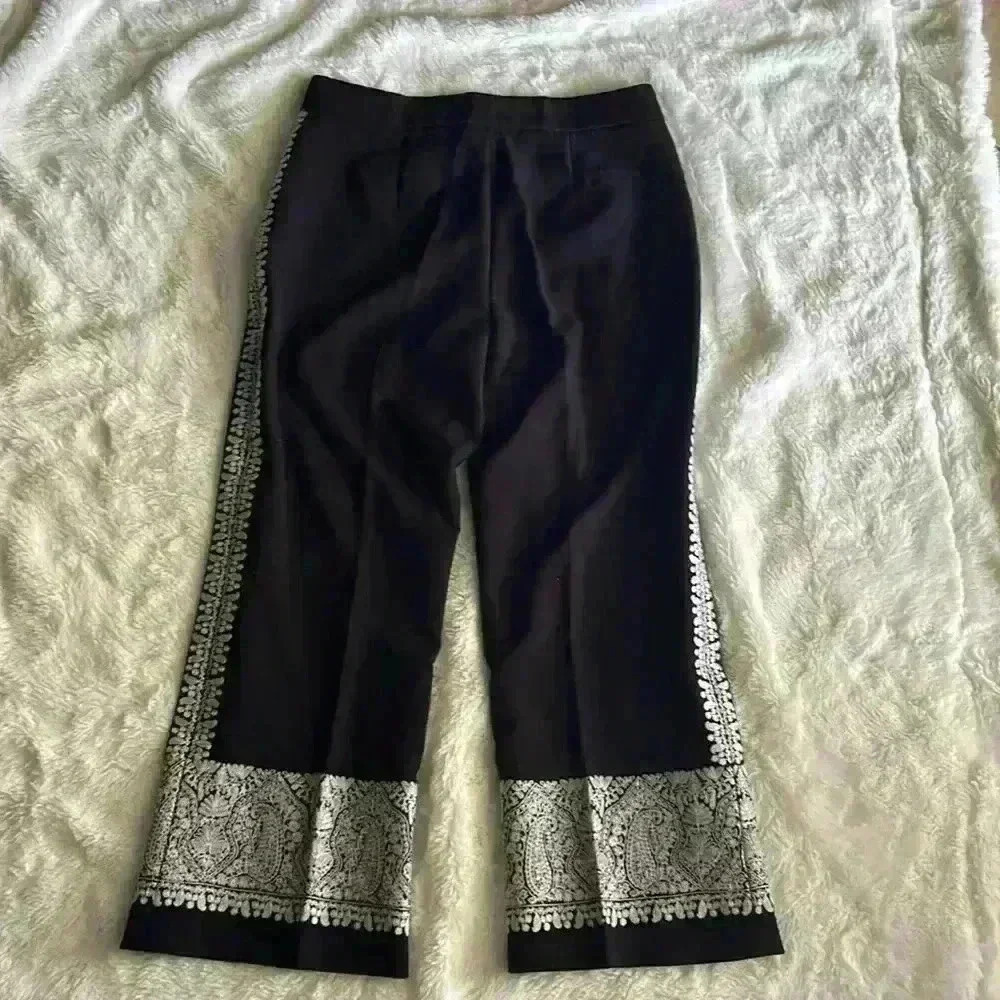 Kobi Halperin Zeina Cropped Paisley-Trim Pants - Picture 3 of 7